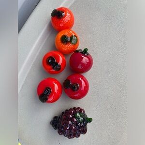 Vintage Art Glass Hand-Blown Fruits. Lot of 7